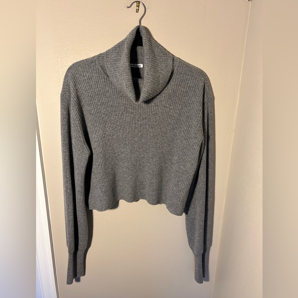 Reformation Gray Turtleneck Sweater